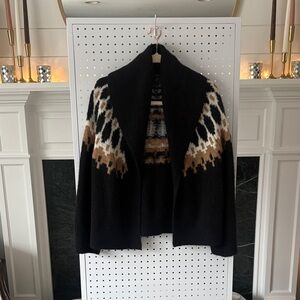 Banana Republic Black and Brown Patterned Cardigan